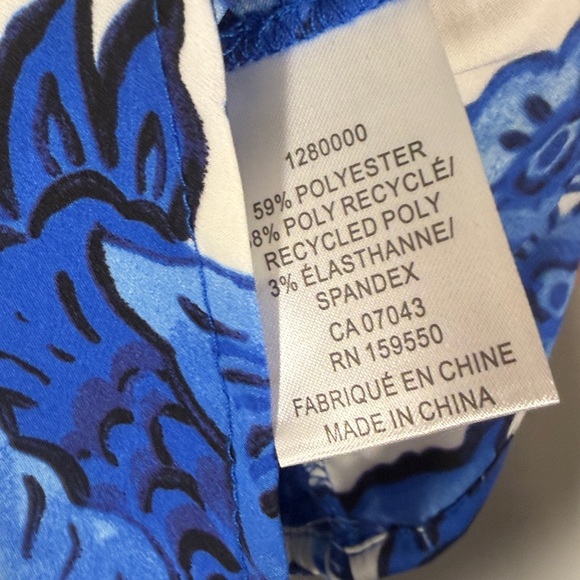 NWT Rachel Zoe Blue and White Floral Top - Picture 4 of 5